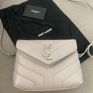 Calfskin Y Quilted Monogram Toy Loulou Satchel Granite